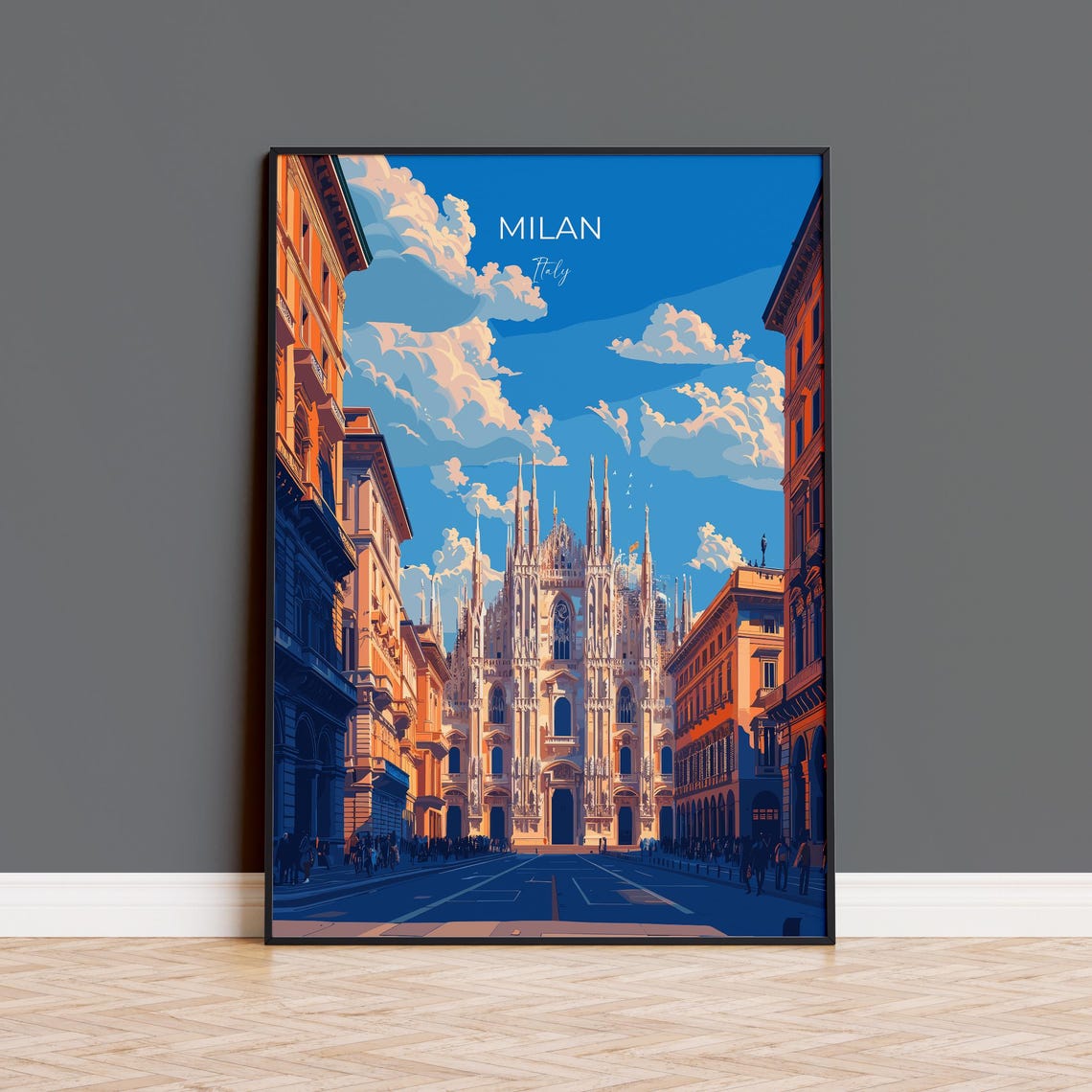 Milan Travel Print Wall Art Travel Poster Of Milan Milan Art Lovers Gift Italy Italian City Art Gift