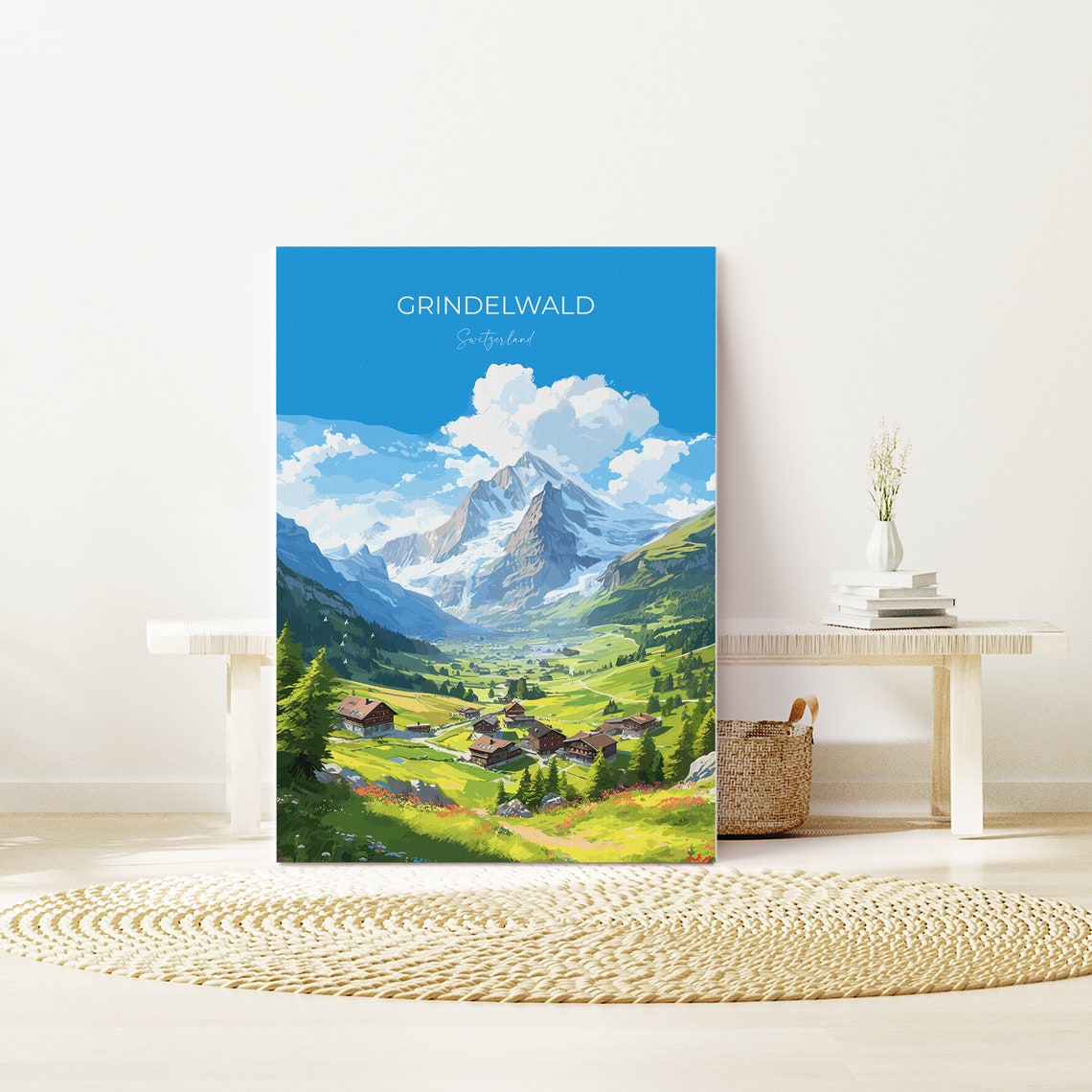 Grindelwald Swiss Alps Mountain Village Travel Poster Wall Decor - Image 3