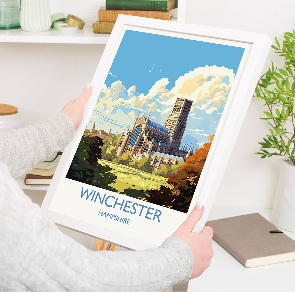 Winchester Travel Poster, England Hampshire Art Print - Image 5