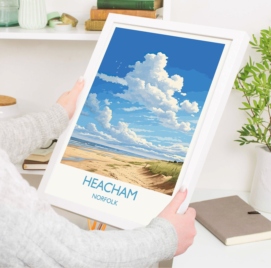 Heacham Beach Travel Poster, Norfolk England - Image 5