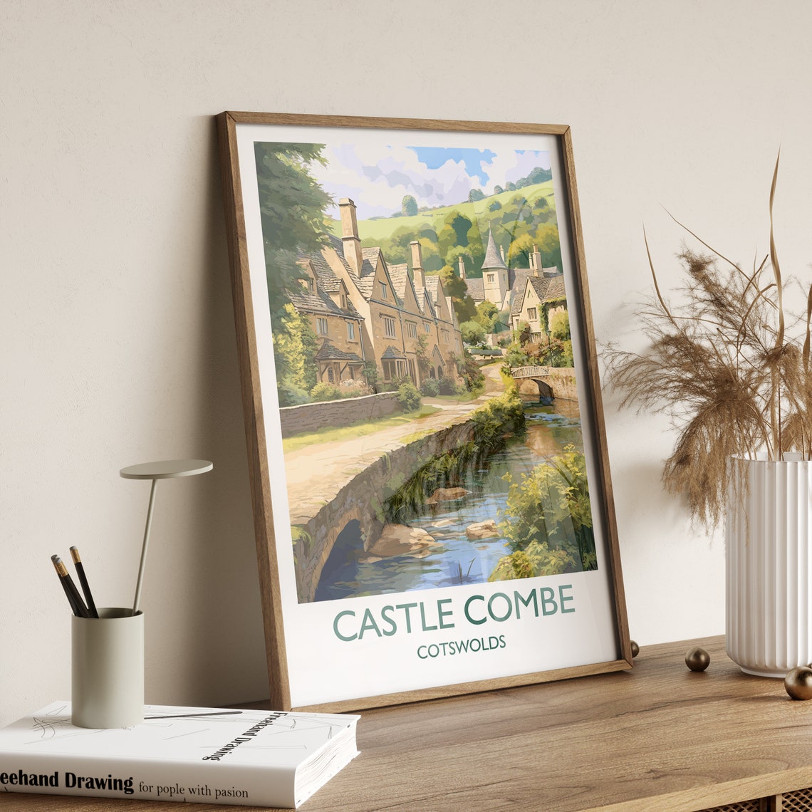 Castle Combe Cotswolds England Stone Village Stream Art Poster - Image 3