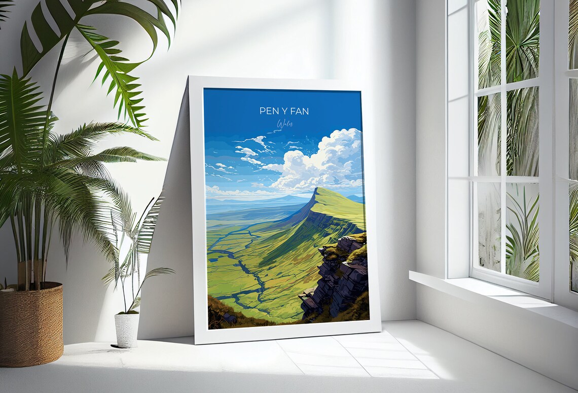 Pen Y Fan Travel Poster, Brecon Beacons Wales - Image 3