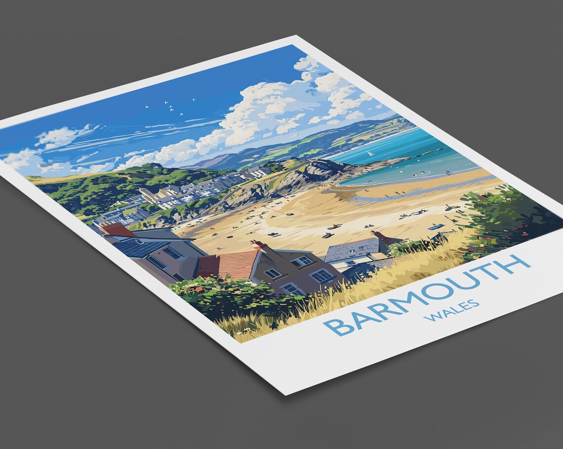 Barmouth Travel Poster, Wales Wall Art Print - Image 2