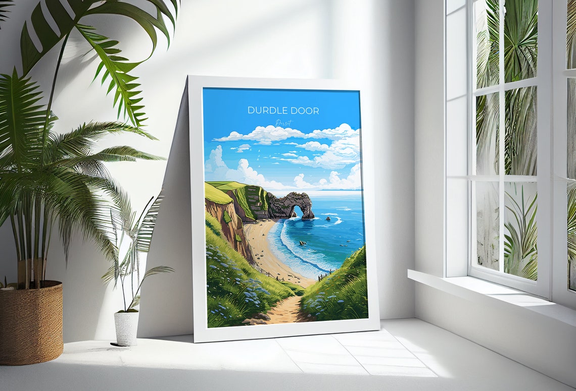 Durdle Door Dorset Iconic Limestone Arch Coastal View Poster - Image 3