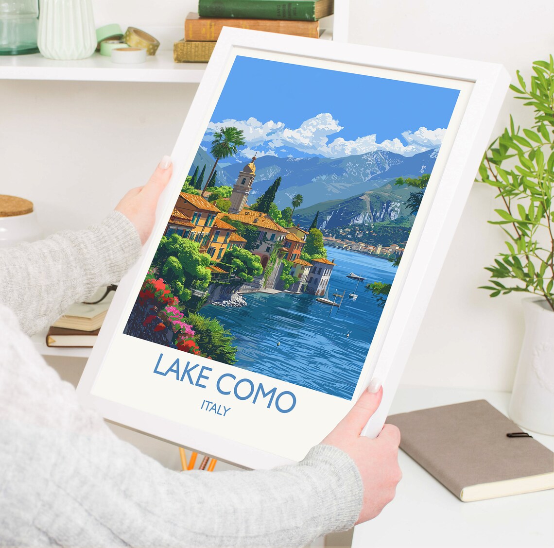 Lake Como Travel Poster, Italy Travel Print - Image 3