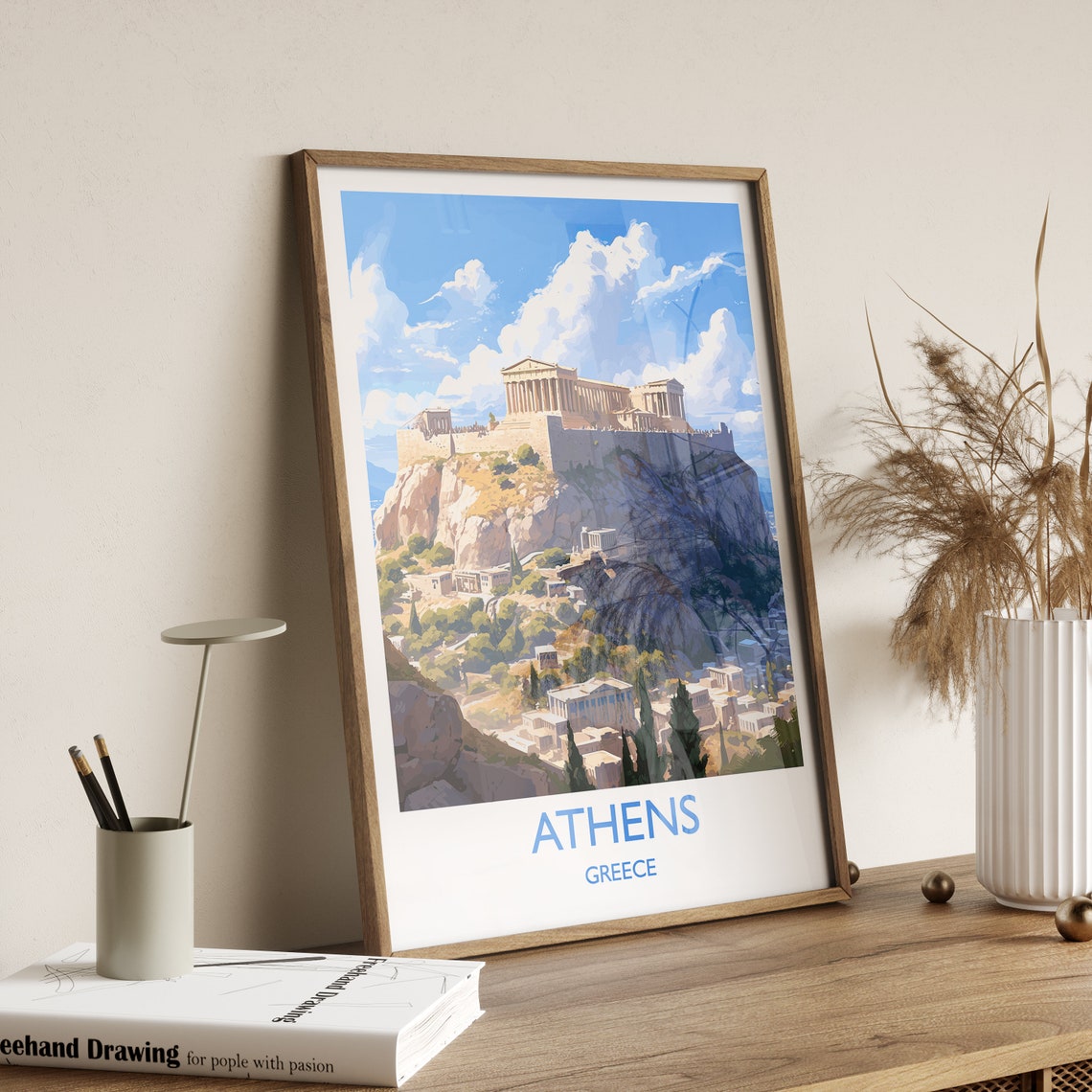 Athens Greece Acropolis Parthenon Ancient Ruins Travel Poster - Image 3