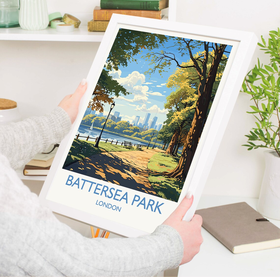Battersea Park Travel Poster, London Travel Poster - Image 5