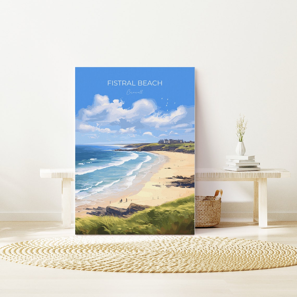 Fistral Beach Cornwall Golden Sand Waves Beach View Travel Poster - Image 3