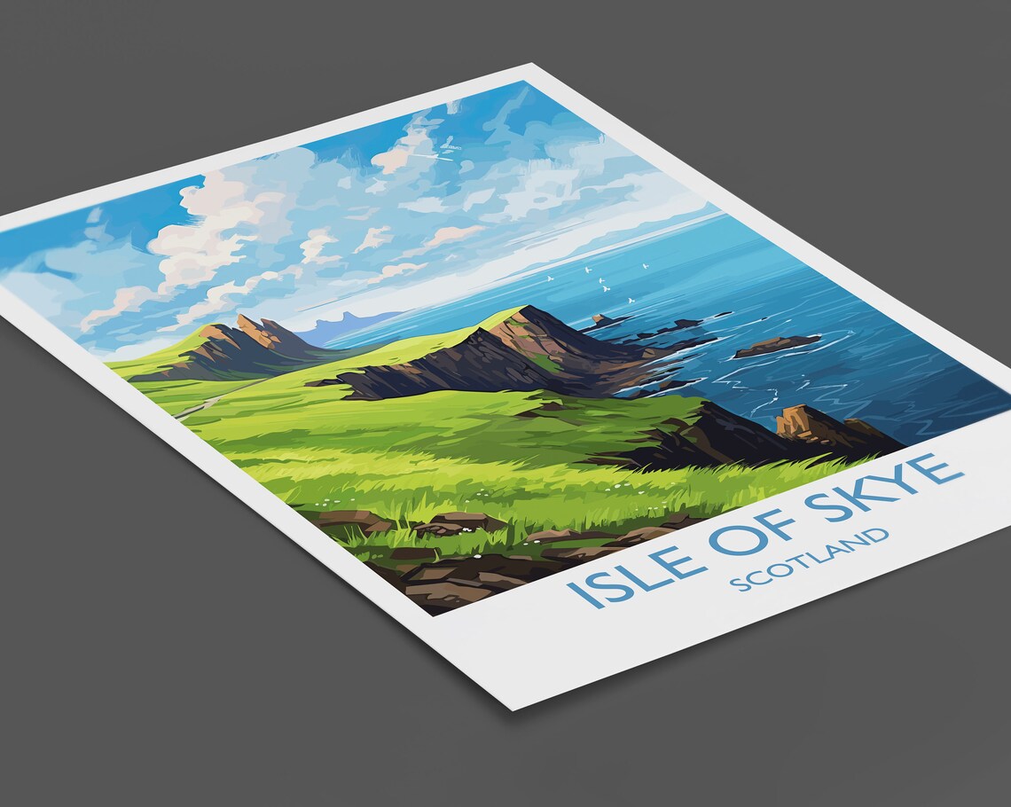 Isle of Skye Scotland Green Sea Cliffs Stunning Coast Travel Poster - Image 2