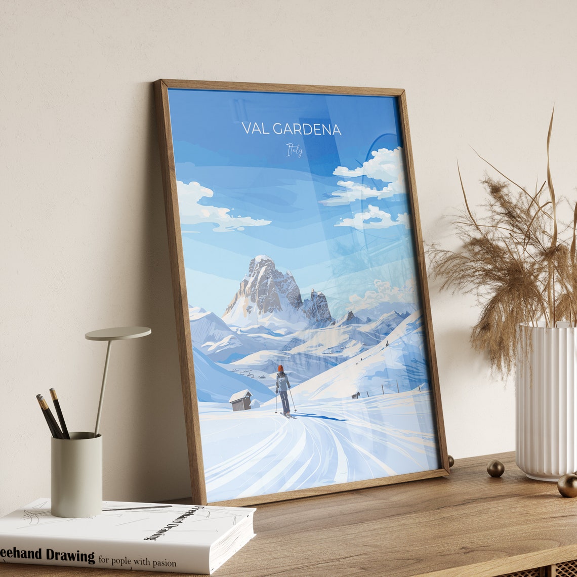 Val Gardena Wall Art Travel Print Travel Poster Of Val Gardena Ski Poster Art Gift Italy Dolomites Ski Art Travel Lovers Gift - Image 3