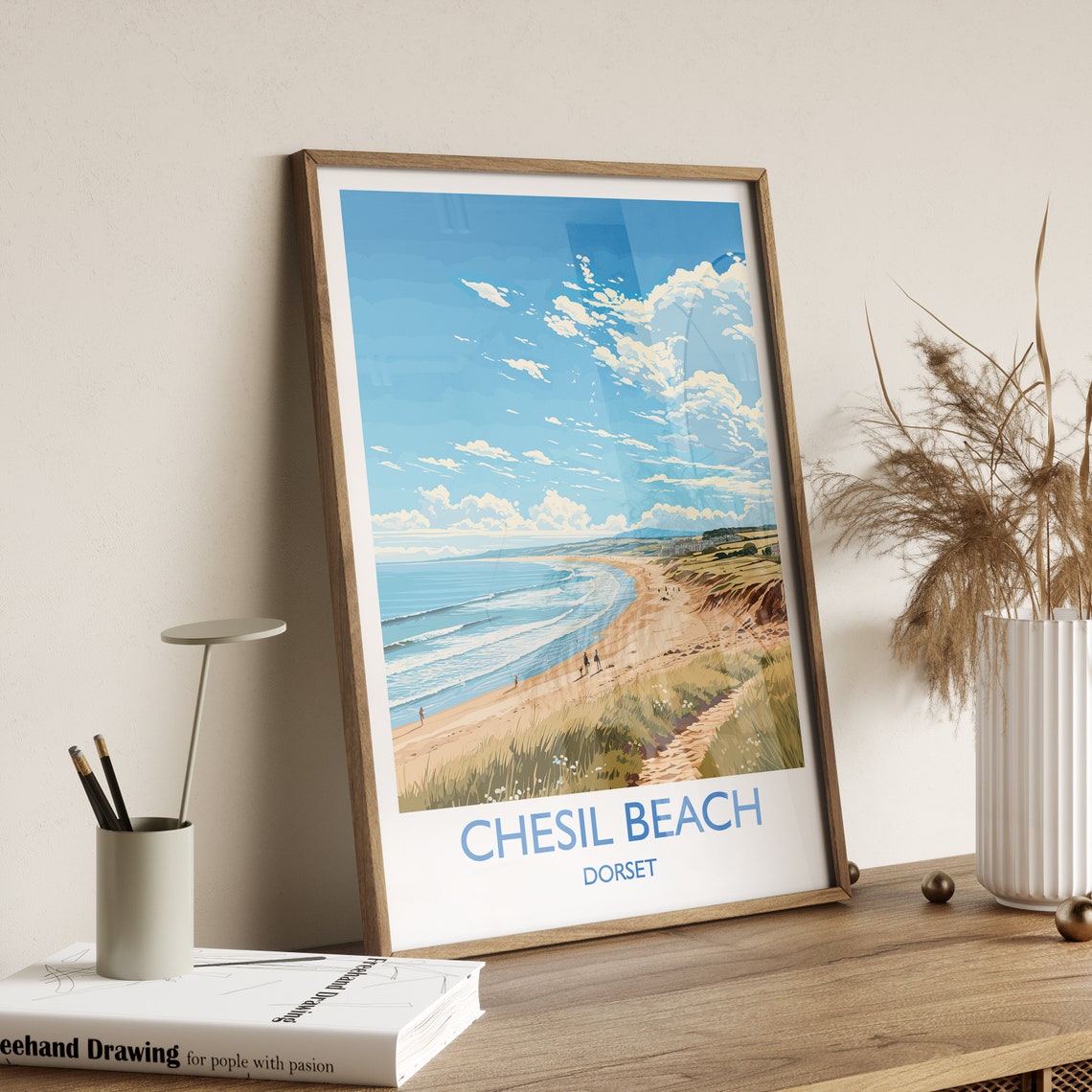 Classic Chesil Beach Dorset Sandy Shore Seaside Coast Poster - Image 2