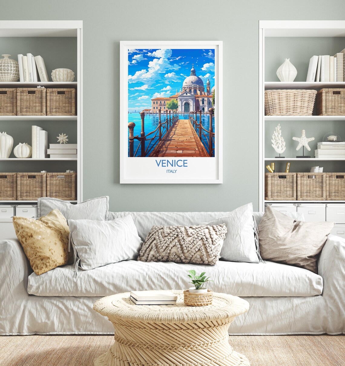 Venice Italy Lagoon Pier Domed Church Wooden Jetty Travel Poster - Image 4