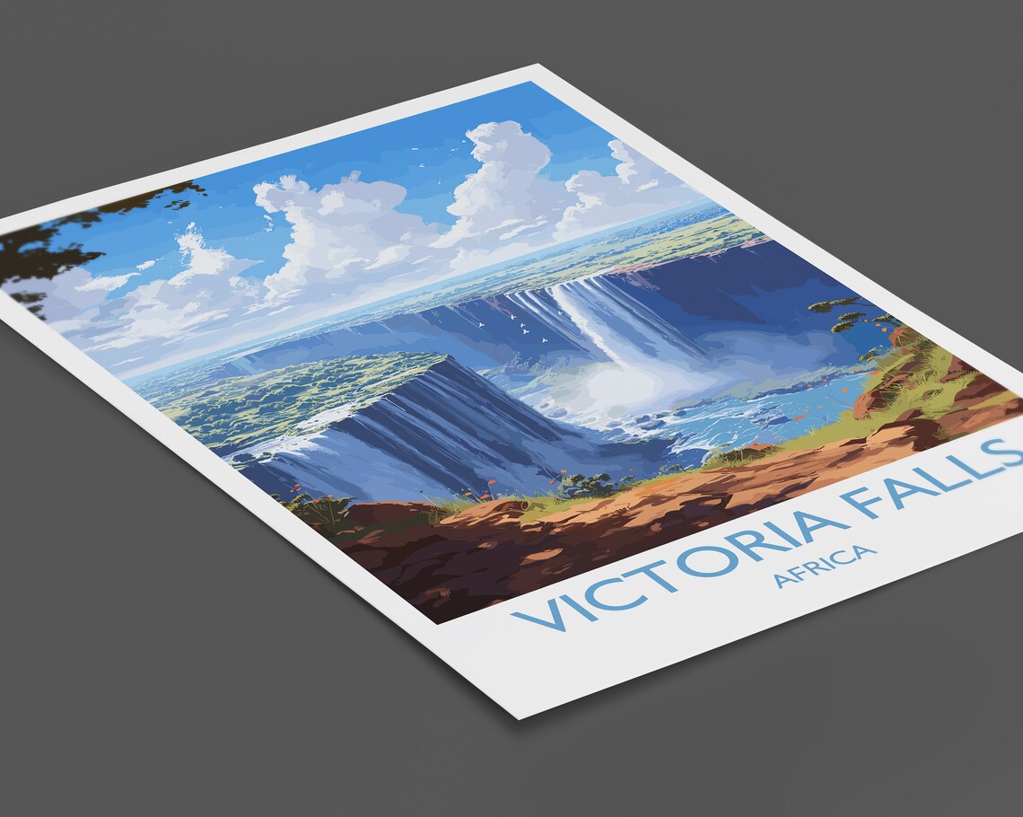 Victoria Falls Travel Poster, Zimbabwe Africa - Image 2