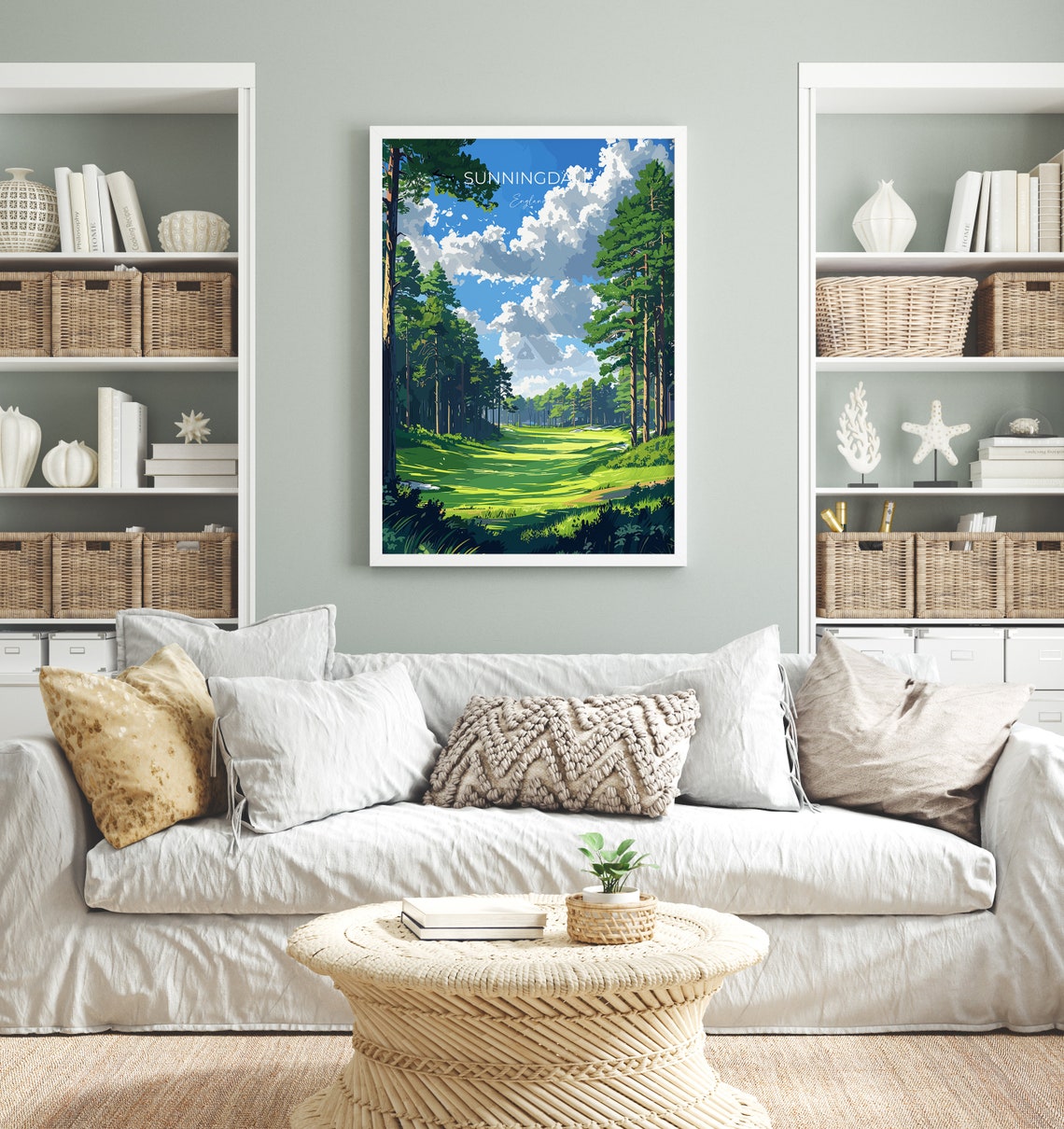 Sunningdale England Towering Pines Golf Course Scene Travel Poster - Image 4