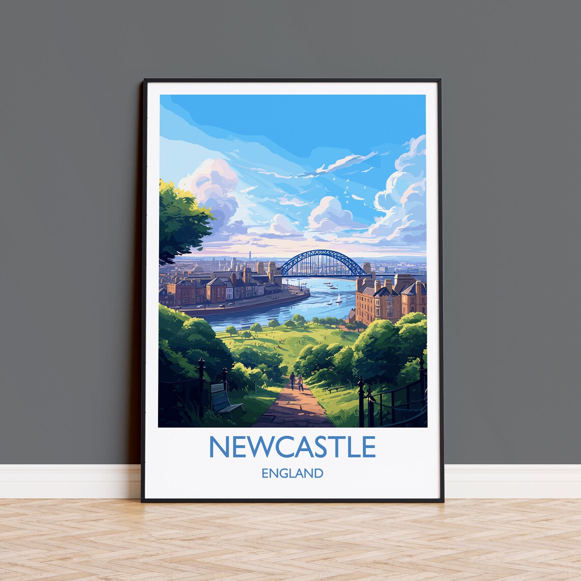 Newcastle Travel Poster, Tyne And Wear Art Print