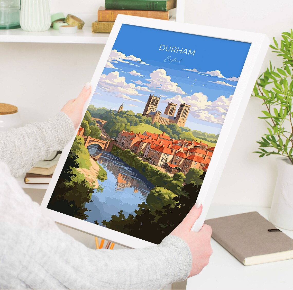 Durham Travel Poster, County Durham England - Image 5