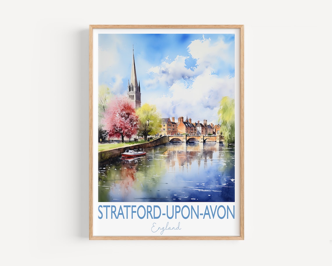 Stratford Upon Avon Travel Poster, England Art Print
