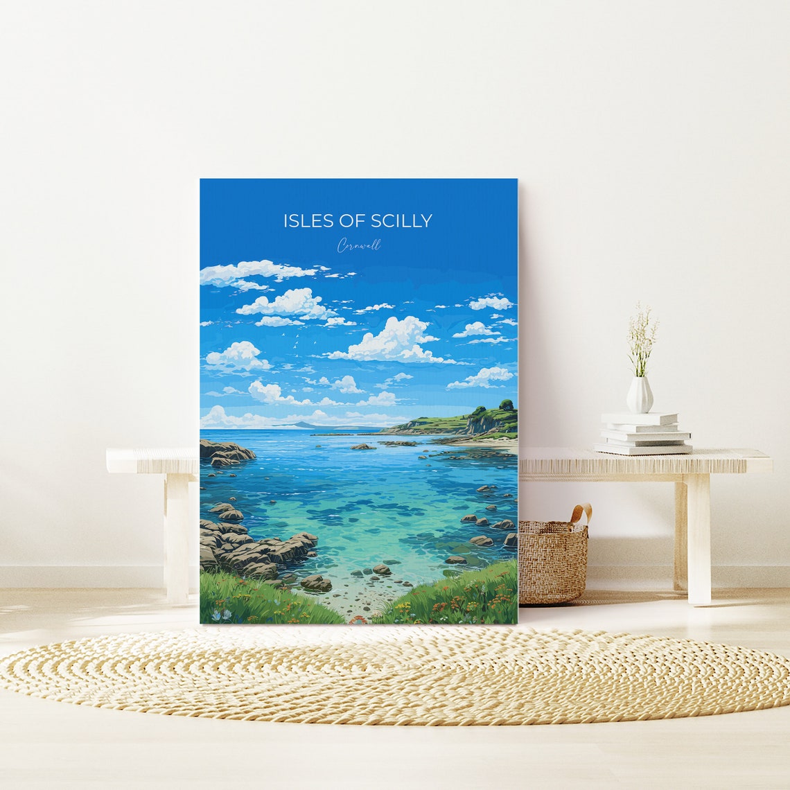 Isles Of Scilly Travel Print Travel Poster Of Isles Of Scilly England Cornwall Art Isles Of Scilly Art Lovers Gift Wall Art Print - Image 2