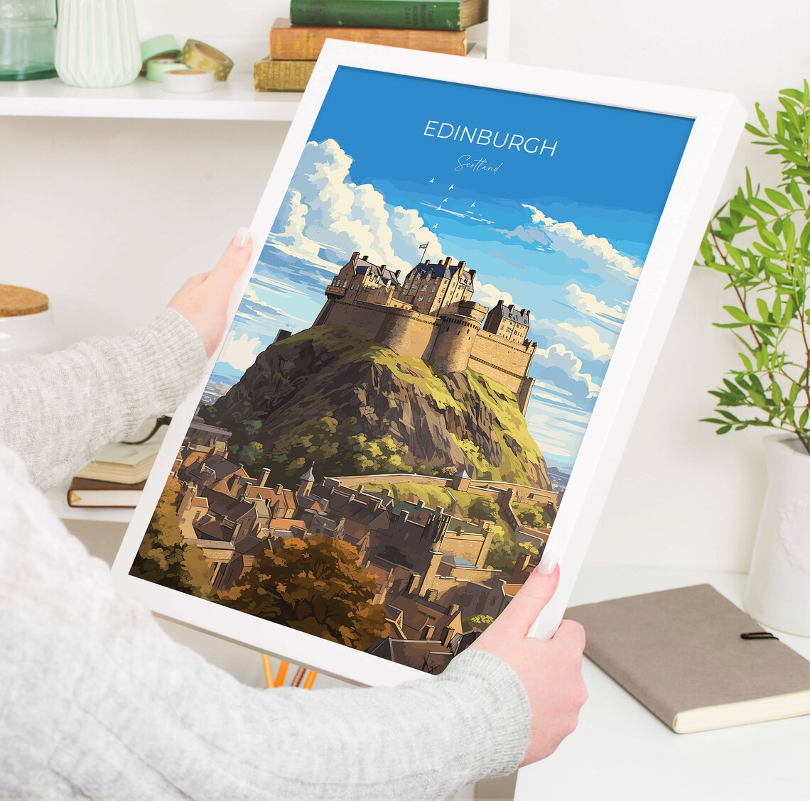 Edinburgh Scotland Castle On The Rock City View Travel Poster - Image 5