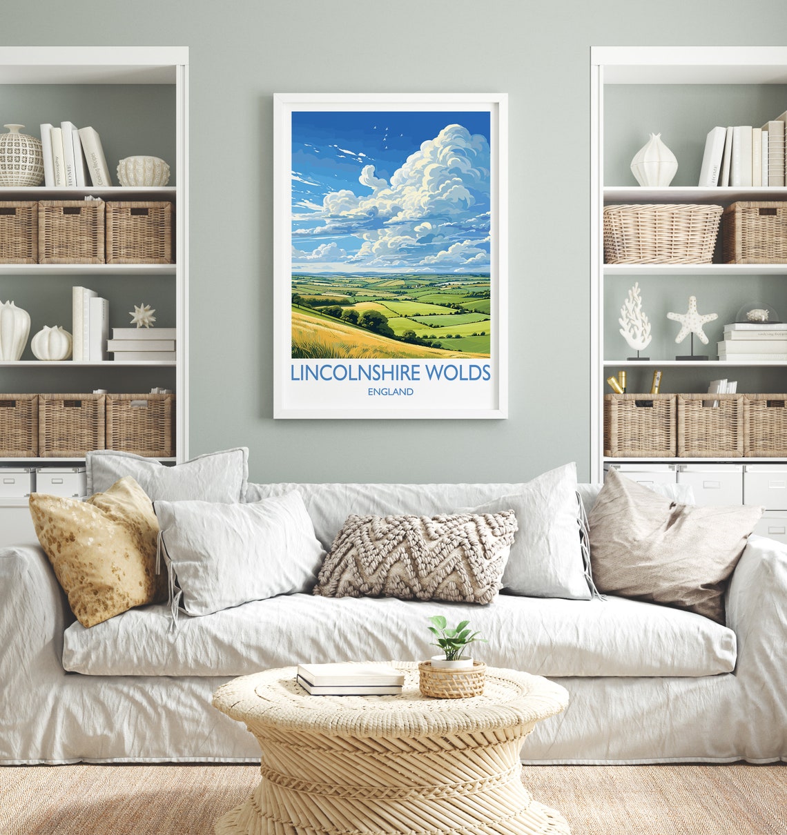 Lincolnshire Wolds Travel Poster Wall Art Travel Print Of Lincolnshire Wolds England Lincolnshire Art Lovers Gift Travel Art Gift - Image 4