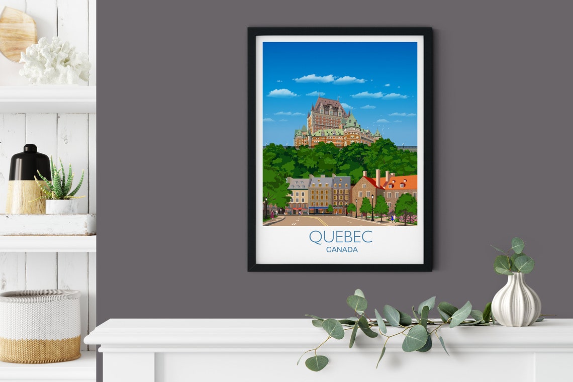 Travel Poster Of Quebec Travel Print Of Quebec City Of Quebec Canada Canada Travel Poster Quebec Cityscape - Image 5