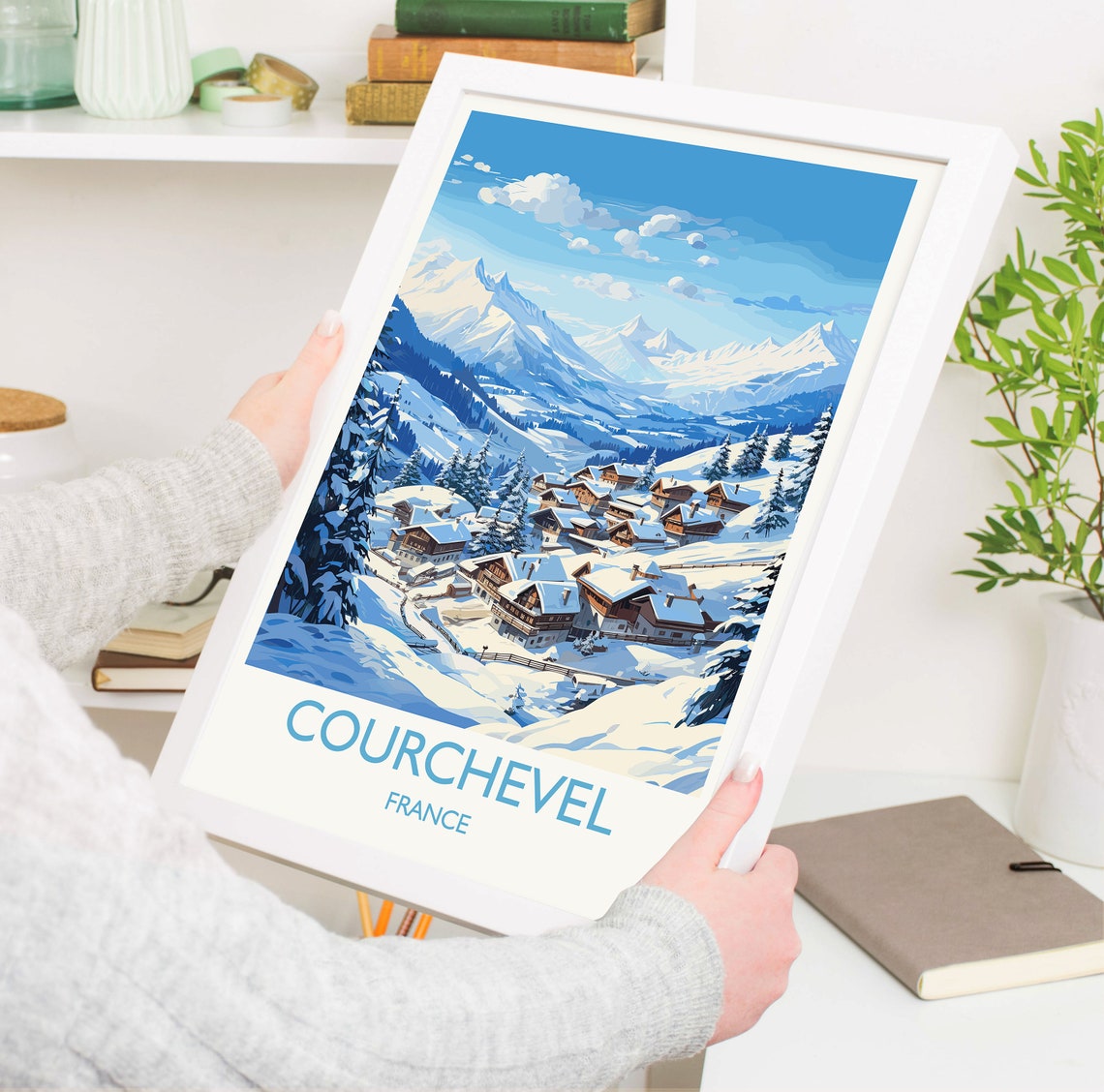 Courchevel Wall Art Travel Poster Travel Print Of Courchevel Ski Poster Courchevel Art Gift French Ski Art Lover Travel Gift - Image 5