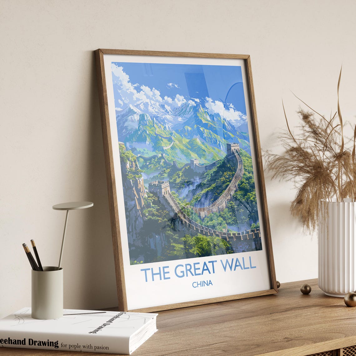 Great Wall Of China Travel Print Travel Poster Of Great Wall Of China The Great Wall Art Lovers Gift China Wall Art Gift - Image 2