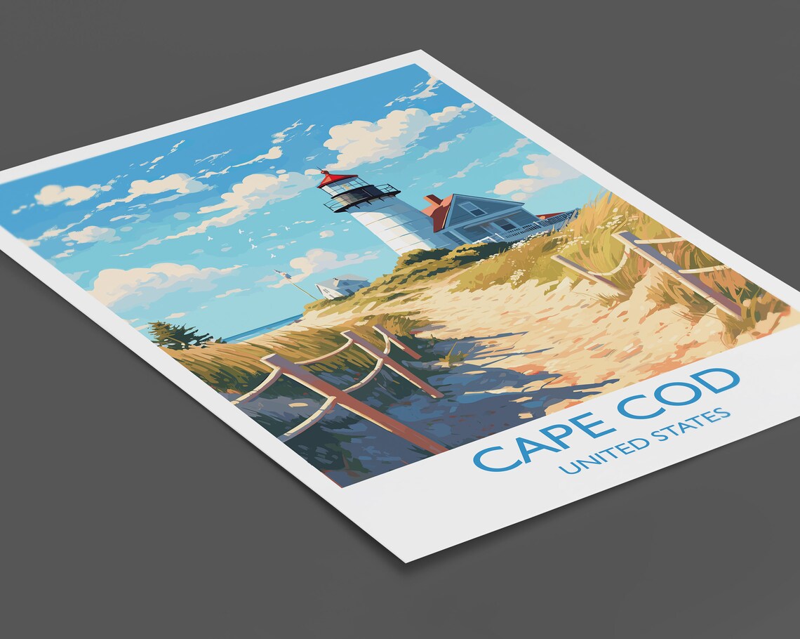 Cape Cod Travel Poster, Massachusetts USA Art Print - Image 2