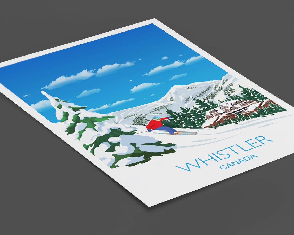 Travel Poster Of Whistler Travel Print Of Whistler British Columbia Canada Canada Travel Poster Birthday Gift - Image 4