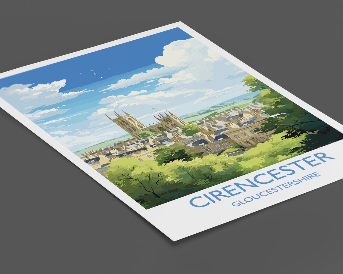 Cirencester Travel Poster, English Countryside Scene - Image 2