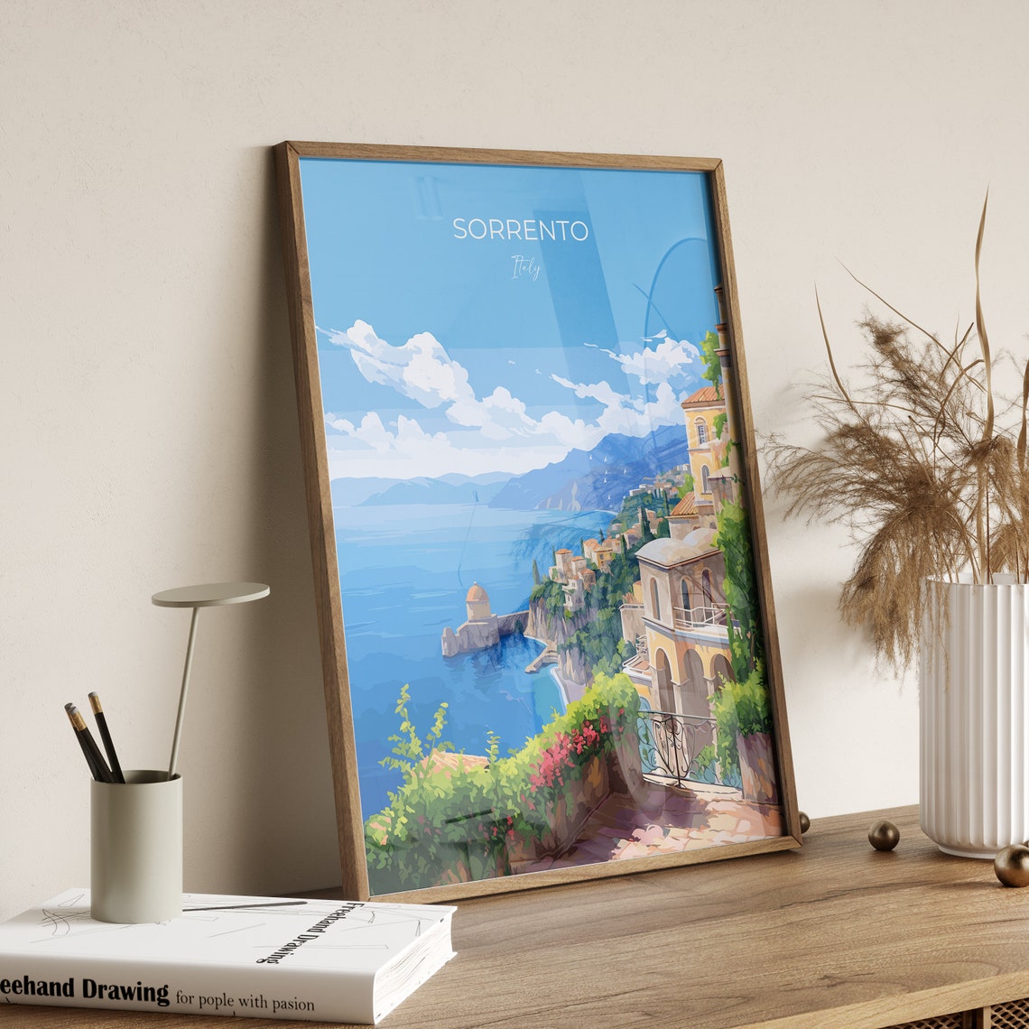 Sorrento Poster Travel Print Of Sorrento Italy Poster Sorrento Gift Amalfi Coast Art Italy Art Travel Gift - Image 2