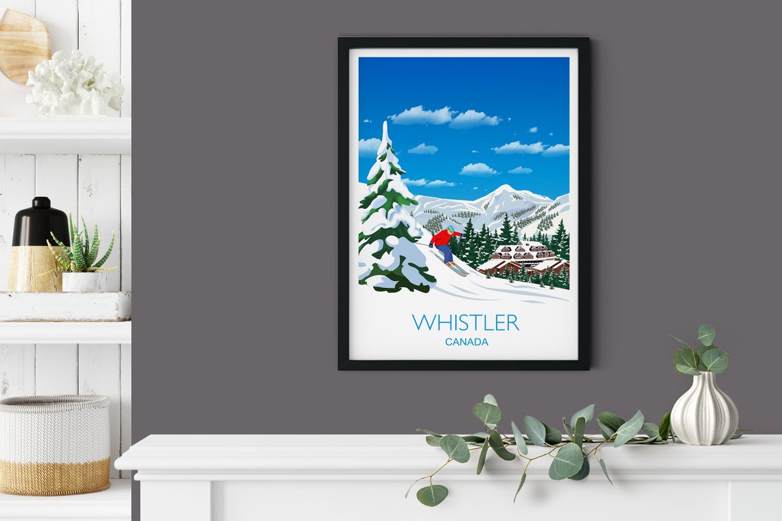Travel Poster Of Whistler Travel Print Of Whistler British Columbia Canada Canada Travel Poster Birthday Gift - Image 5