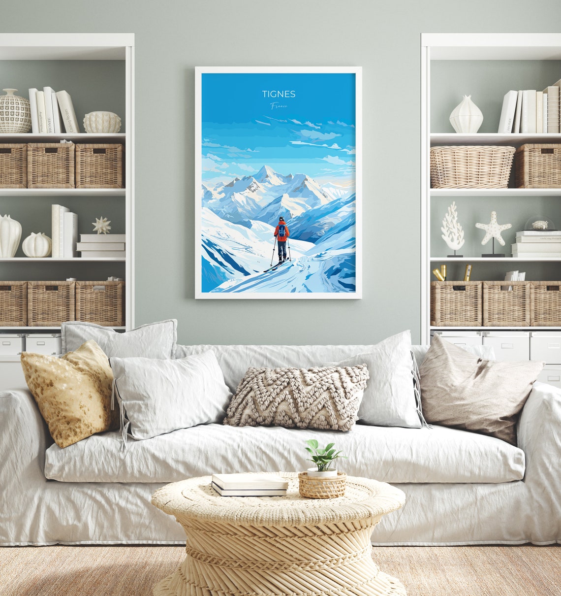 Tignes Wall Art Travel Poster Travel Print Of Tignes Ski Poster Tignes Art Gift France Ski Art Travel Gift - Image 4