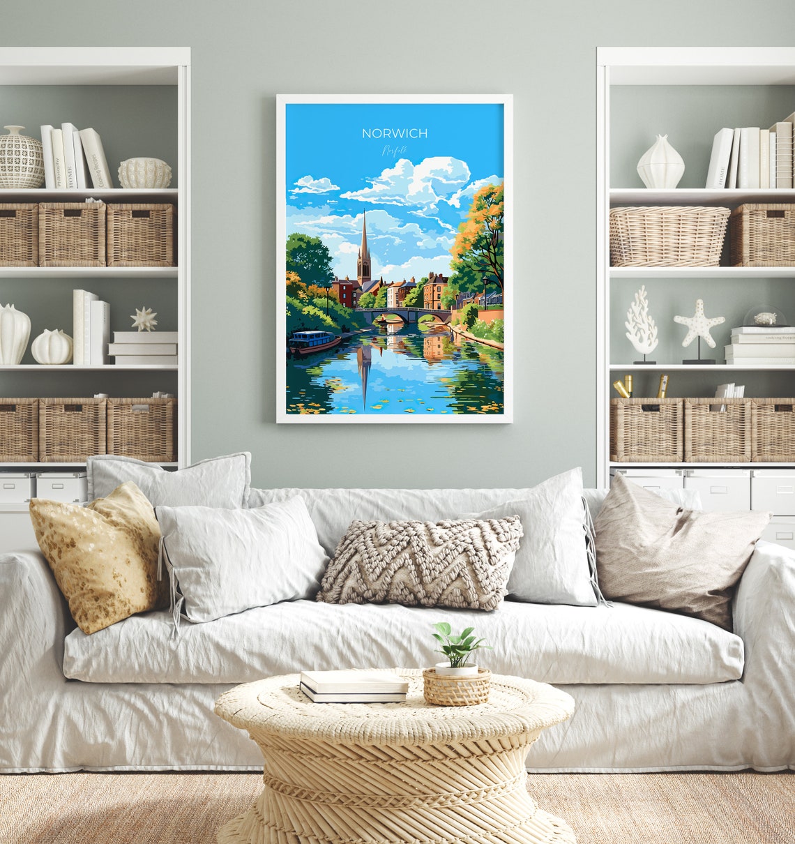 Norwich Travel Print Travel Poster Of Norwich Norfolk England Norfolk Art Norfolk Gift Norwich Gift Wall Art Print - Image 4