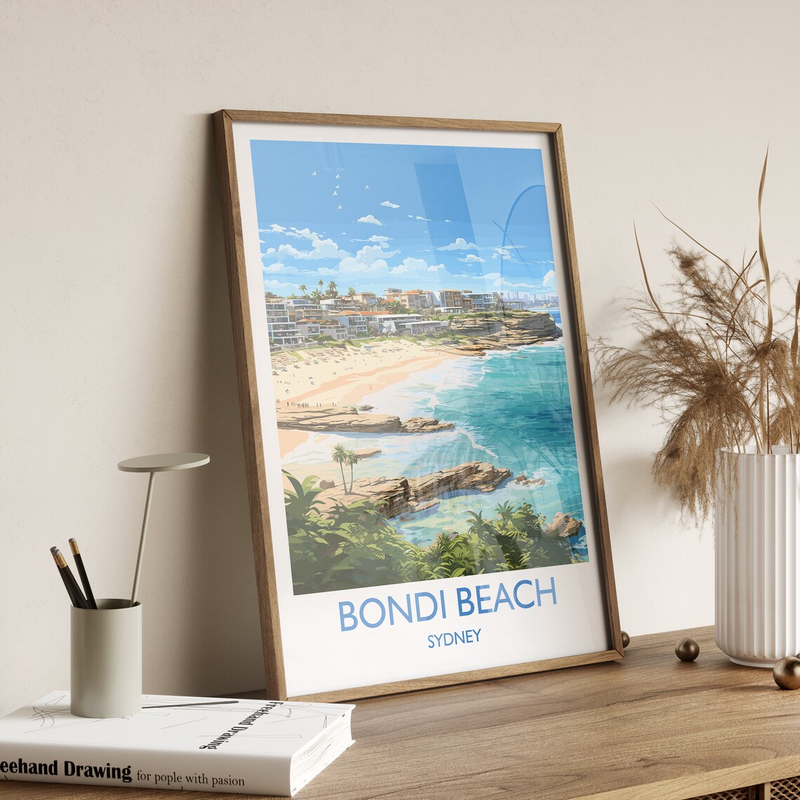 Bondi Beach Vintage Travel Poster, Sydney Australia - Image 3