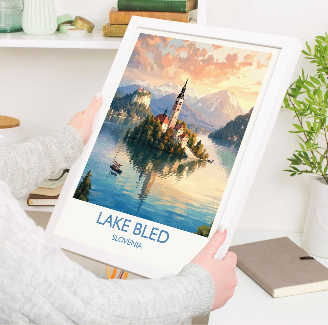 Lake Bled Travel Poster, Slovenia Wall Art Print - Image 5