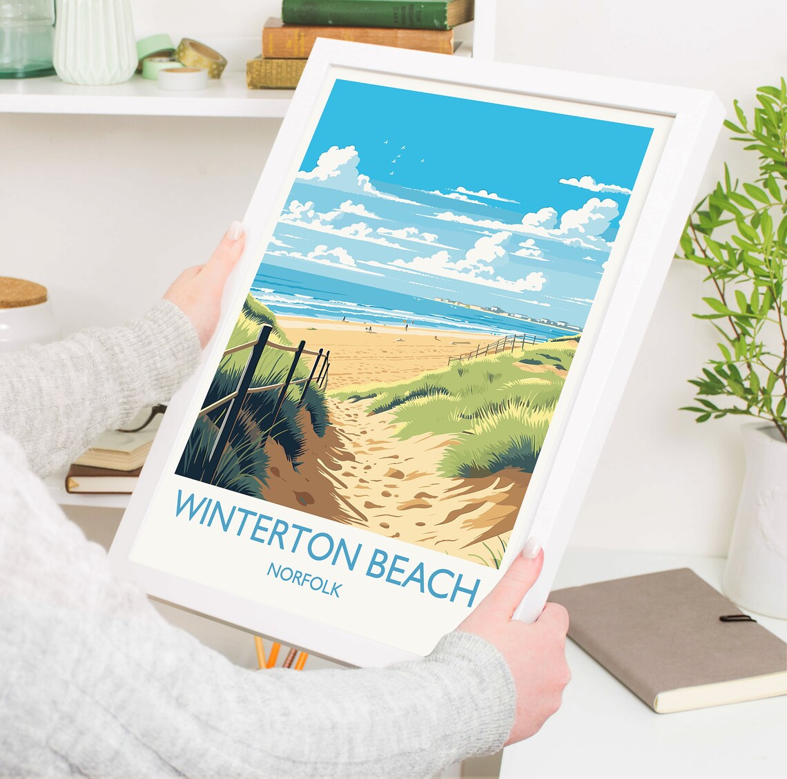 Winterton Beach Norfolk Sand Dunes Summer Seaside Travel Poster - Image 5