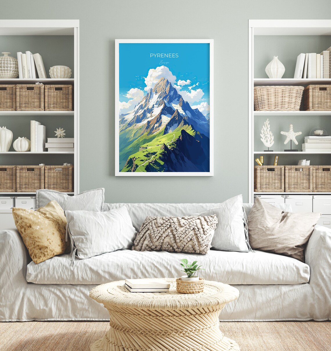 Pyrenees Europe Snowy Mountain Peak Alpine View Travel Poster - Image 4