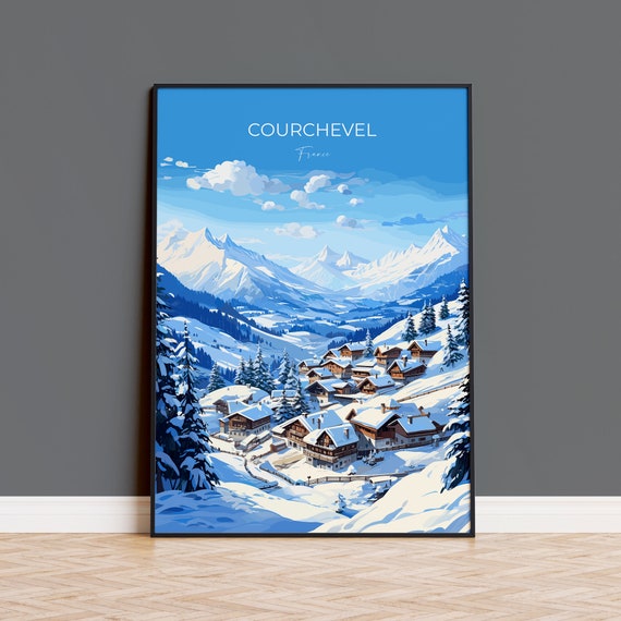 Courchevel Travel Print Wall Art Travel Poster Of Courchevel Ski Poster Courchevel Art Gift French Ski Art Lover Travel Gift