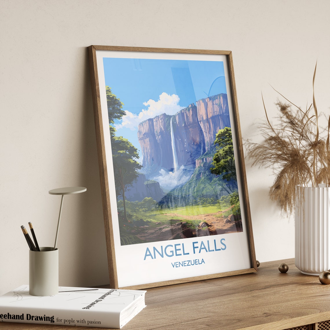 Angel Falls Poster Travel Print Of Angel Falls Venezuela Art Angel Falls Art Gift South America Gift Travel Gift - Image 3