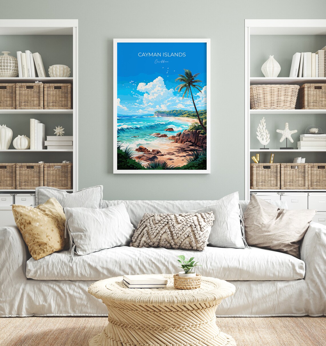 Cayman Islands Caribbean Turquoise Beach Vintage Travel Poster - Image 4