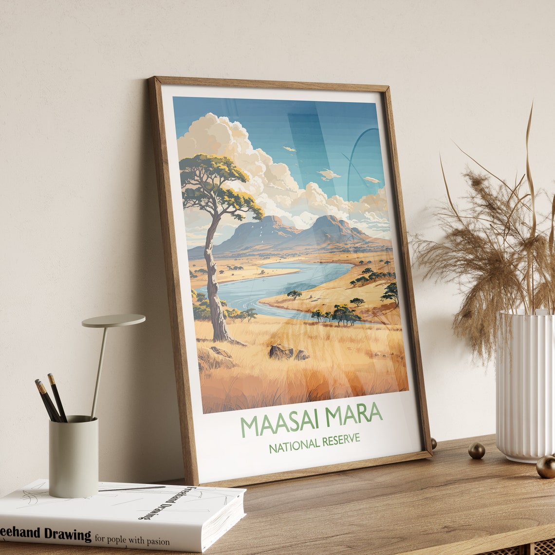 Maasai Mara Travel Poster Wall Art Travel Print Of Maasai Mara Kenya Gift Maasai Mara National Reserve Africa Art Gift - Image 2