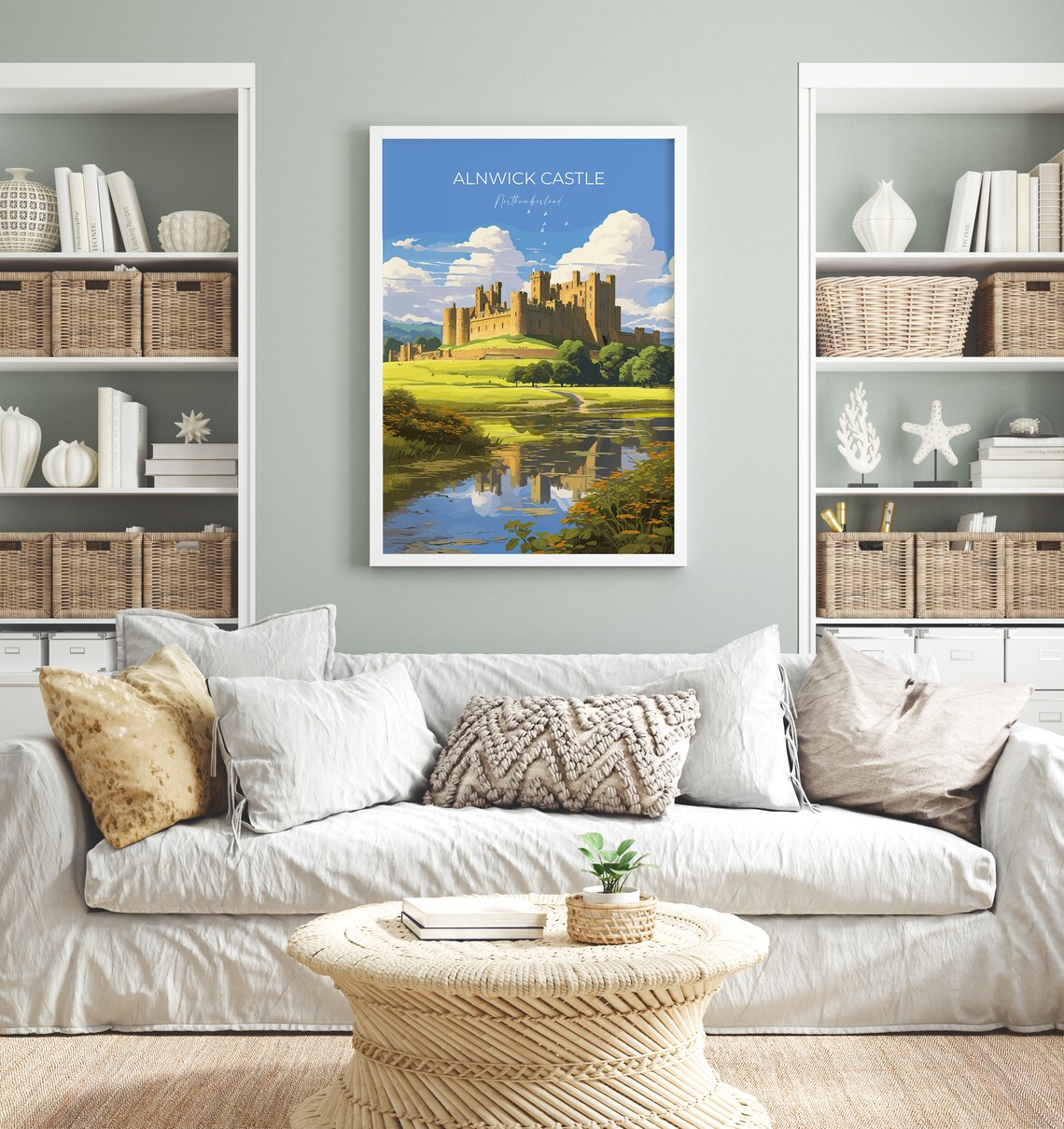 Alnwick Castle Travel Poster, England Landmark - Image 3