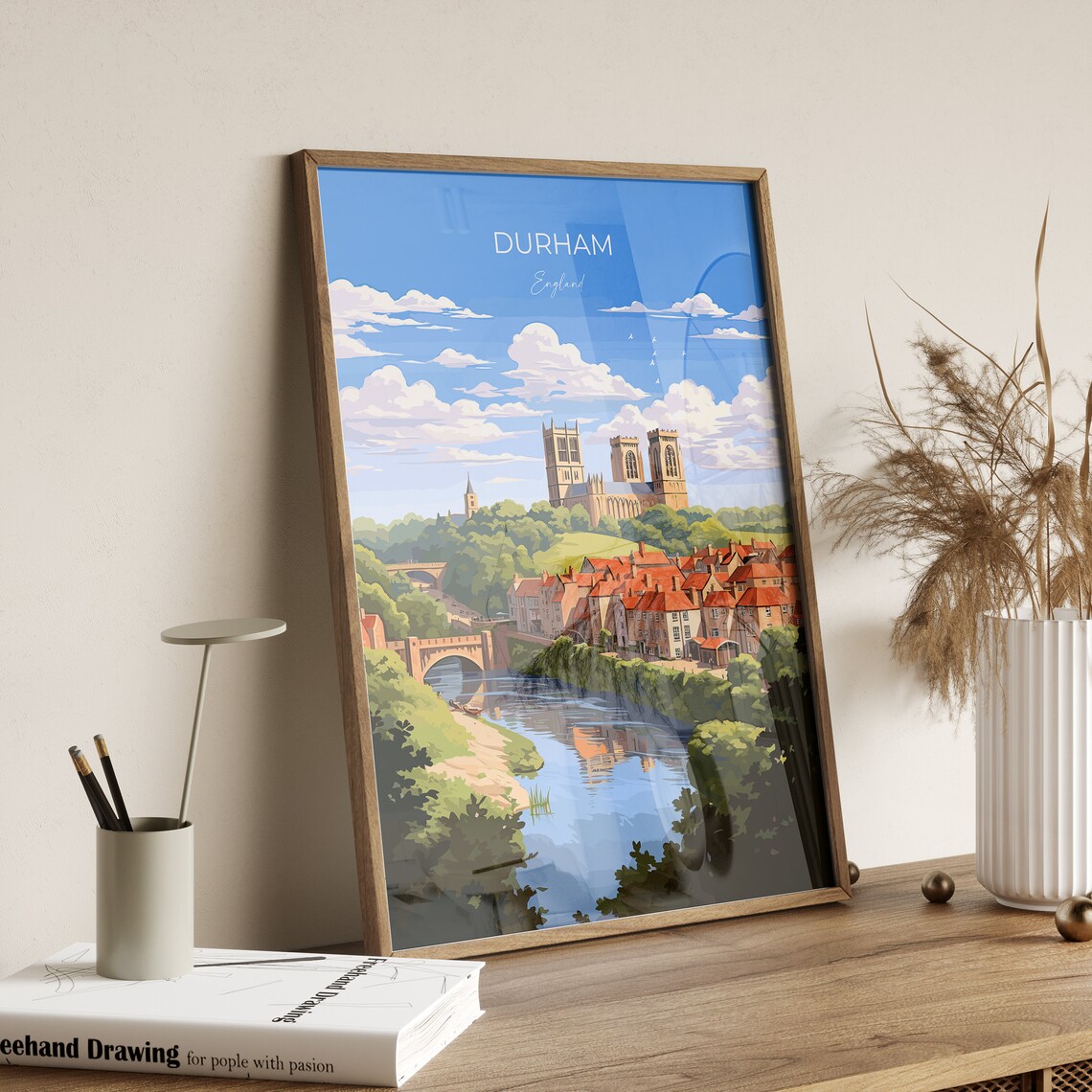 Durham Travel Poster, County Durham England - Image 2