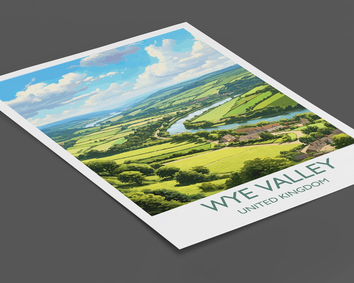 Wye Valley Travel Poster, UK Landscape Art Print - Image 2