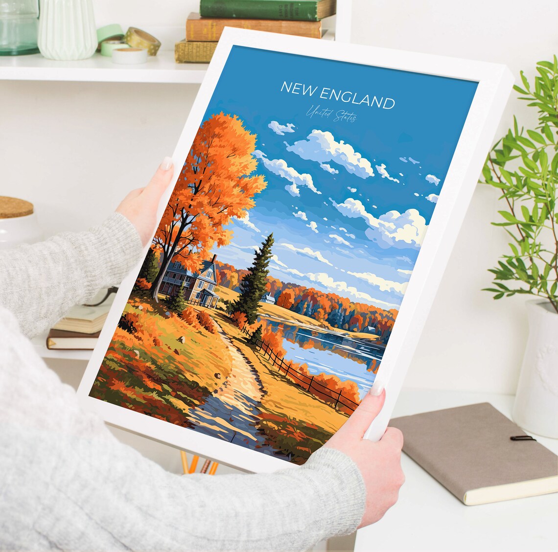 New England Travel Poster, Autumn Fall Art Print - Image 5