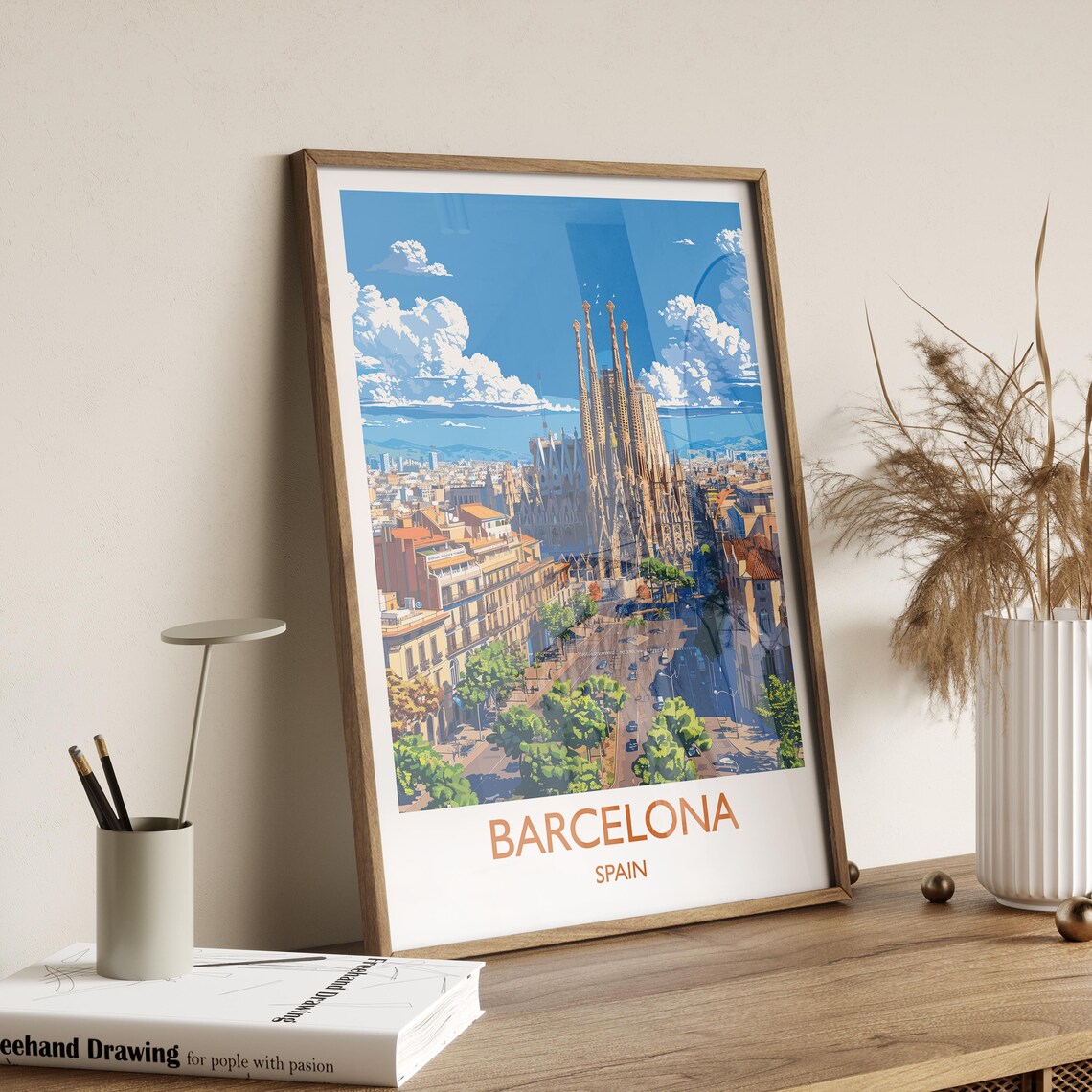 Barcelona Travel Poster, Spain City Wall Art - Image 2
