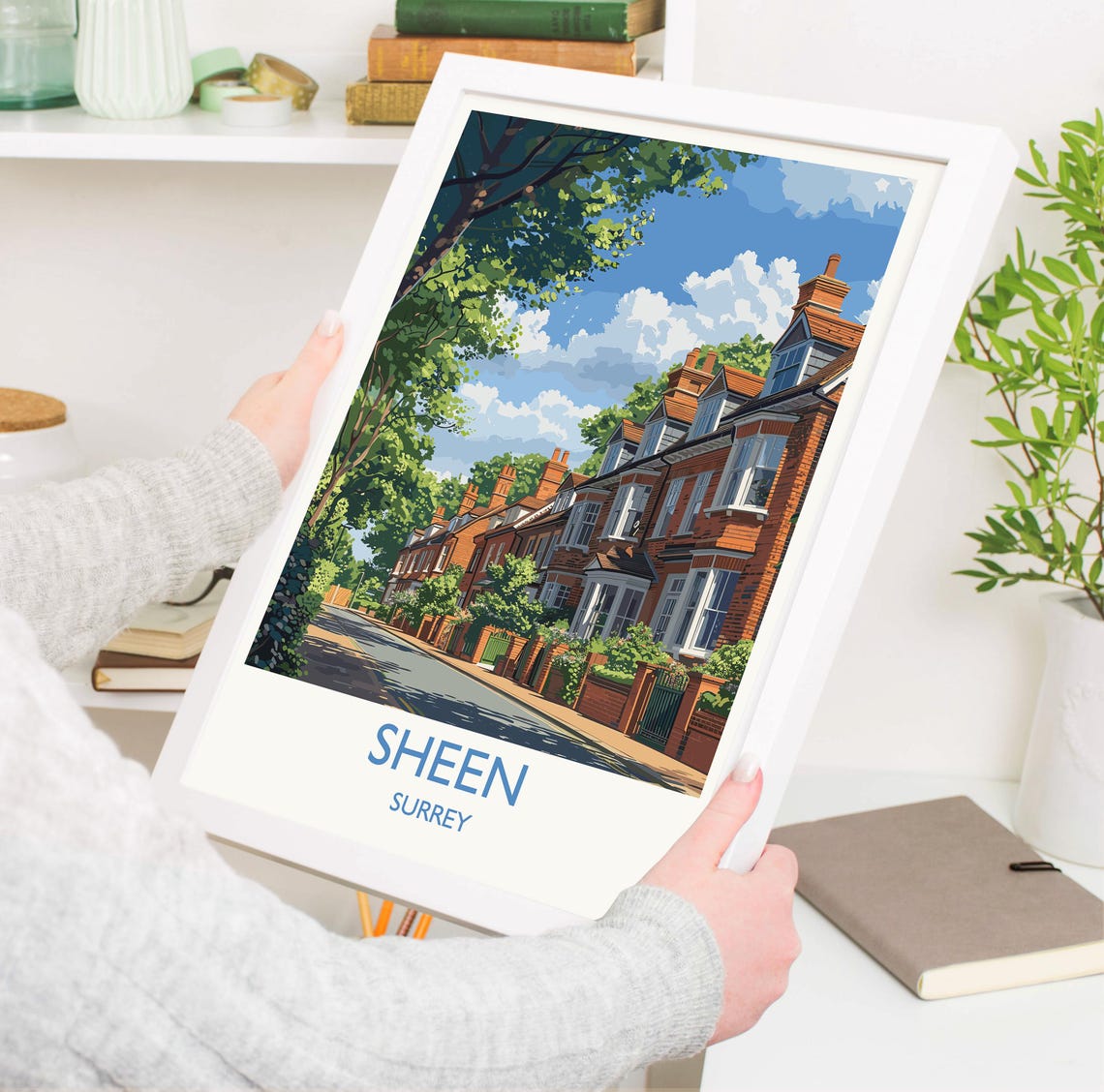 Sheen Travel Print Travel Poster Of Sheen Surrey Poster Sheen Art Gift London Art Lovers Uk Travel Gift - Image 3