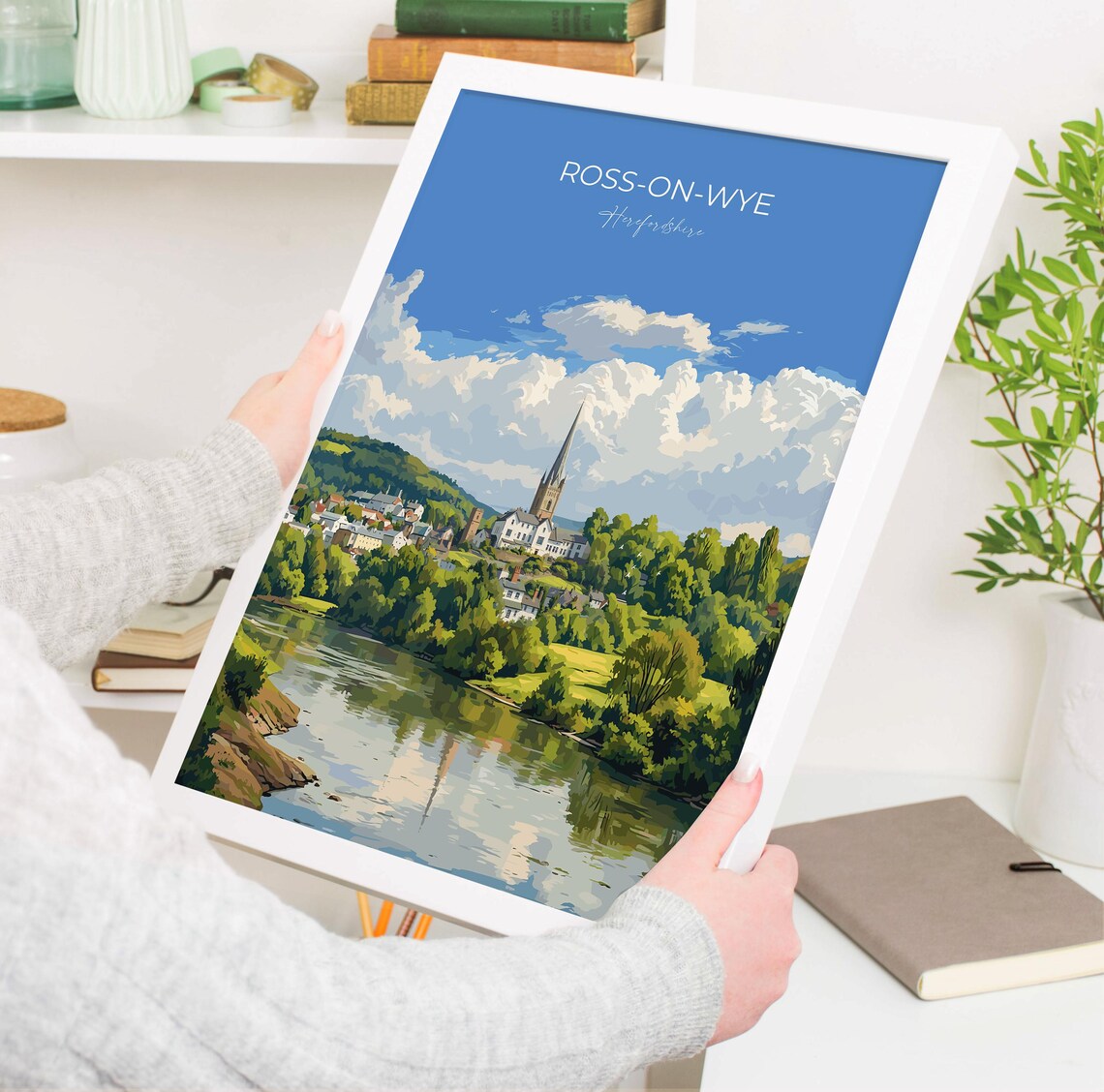 Ross On Wye England Travel Poster, Wye Valley Herefordshire - Image 3