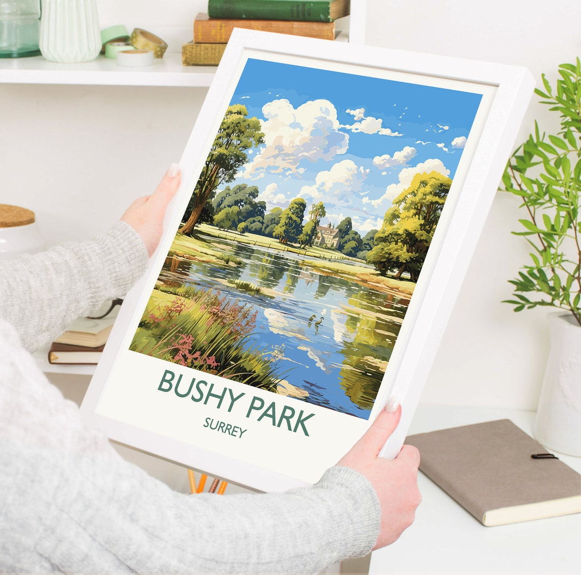 Bushy Park Travel Print Travel Poster Of Bushy Park Surrey London England London Art Lovers Gift Wall Art Print - Image 5